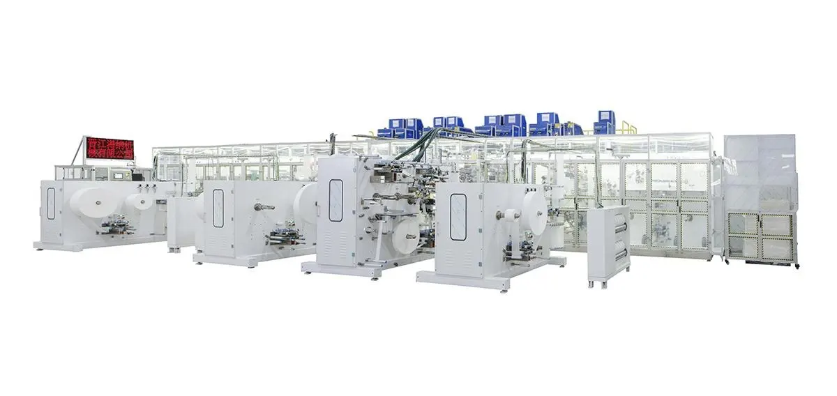 Machinery and automation on display at a hygiene manufacturing exhibition